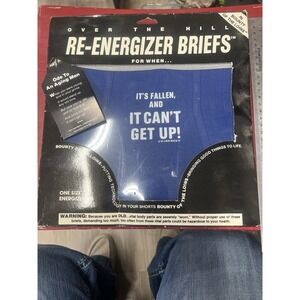 Over the Hill Gag Gift, Re-energizer Briefs One Size Enlarges All, Vintage 1991